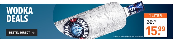 1 liter esbjaerg vodka van &euro;20.99&nbsp;voor&nbsp;&euro;15.99&nbsp;